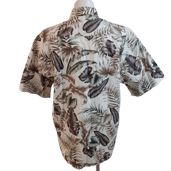 Hollis River Mens Shirt Size XXL Tan Hawaiian Tropical Print Short Sleeve - Picture 4 of 8